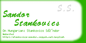 sandor stankovics business card